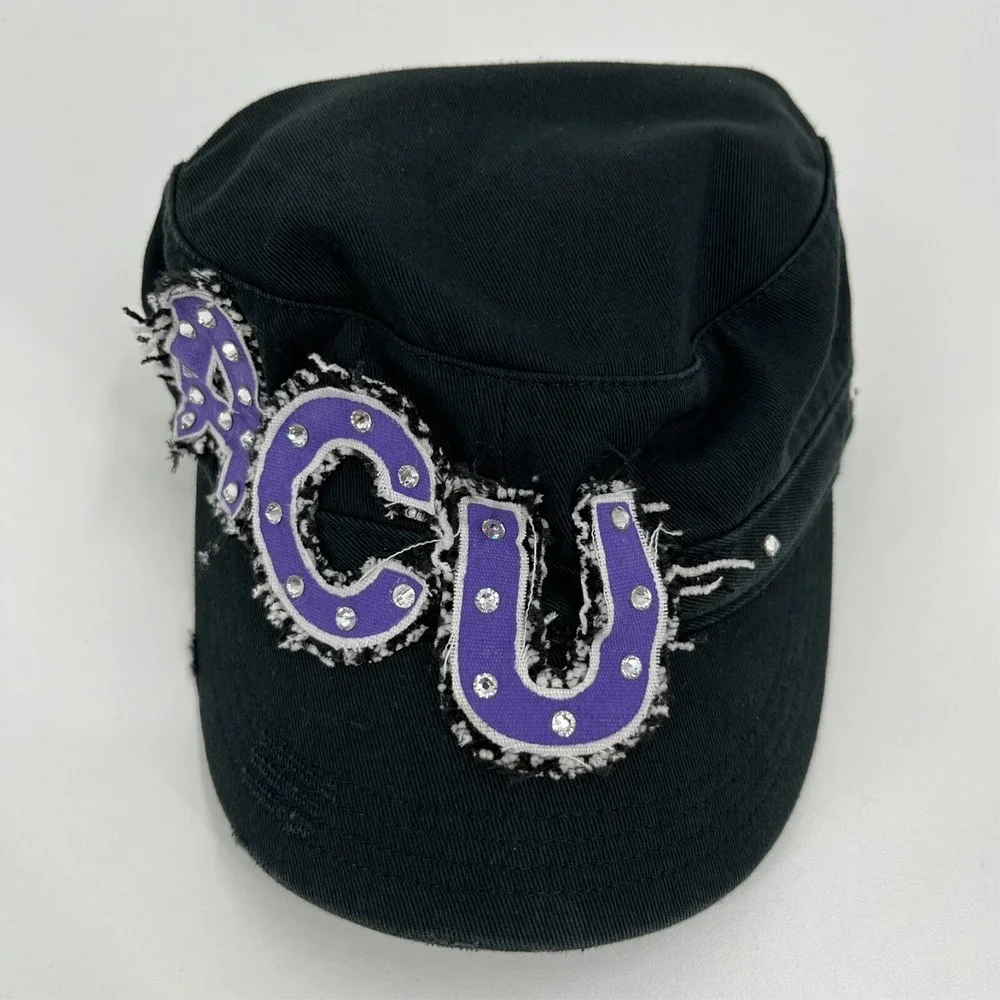 District Threads ACU Abilene Christian University Rhinestone Cadet Hat Black